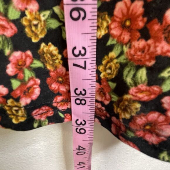 J for Justify Dress Stretch SZ‎ 2X Floral Black Red Midi Boho A-Line Flare - Picture 12 of 14